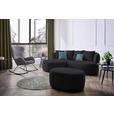 ECKSOFA  in Plüsch Anthrazit  166/235 cm  - Anthrazit/Petrol, MODERN, Kunststoff/Textil (166/235cm) - Hom`in