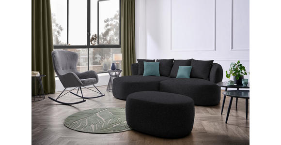 ECKSOFA  in Plüsch Anthrazit  166/235 cm  - Anthrazit/Petrol, MODERN, Kunststoff/Textil (166/235cm) - Hom`in