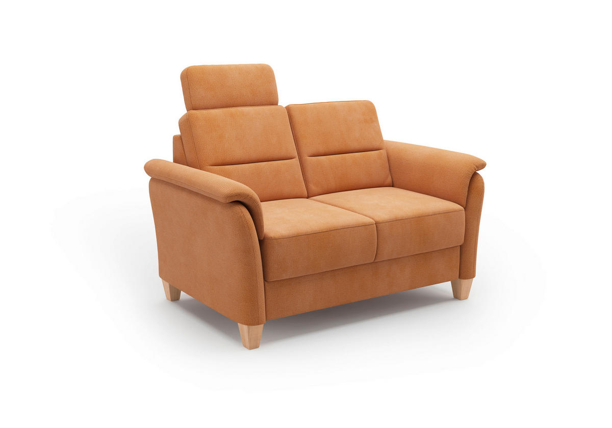 2-SITZER-SOFA Flachgewebe Terracotta  - Eichefarben/Terracotta, KONVENTIONELL, Holz/Textil (149/89/89cm) - Sit & More