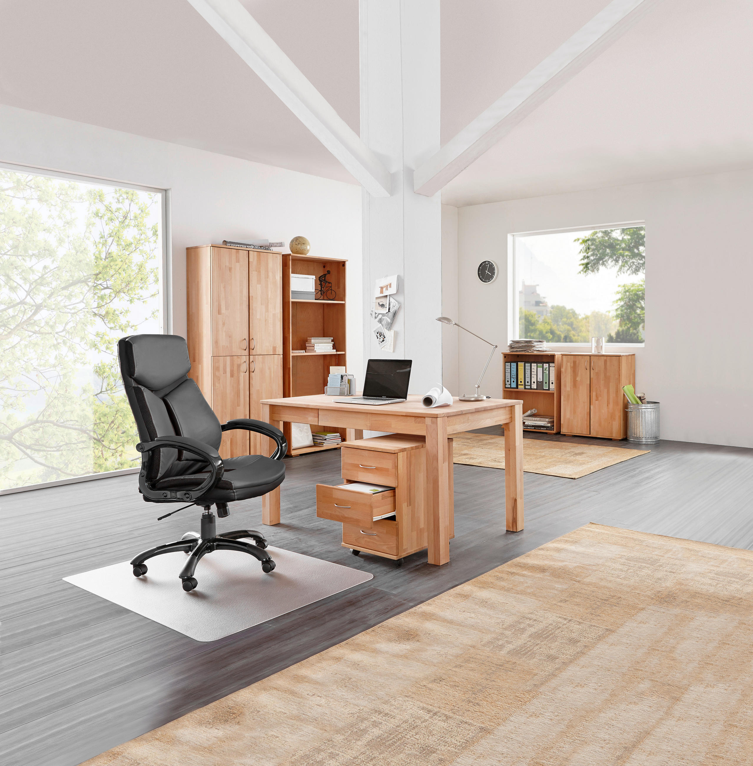 SCHREIBTISCH 140/80/76 cm  in Kernbuche  - Kernbuche, Design, Holz (140/80/76cm) - Carryhome