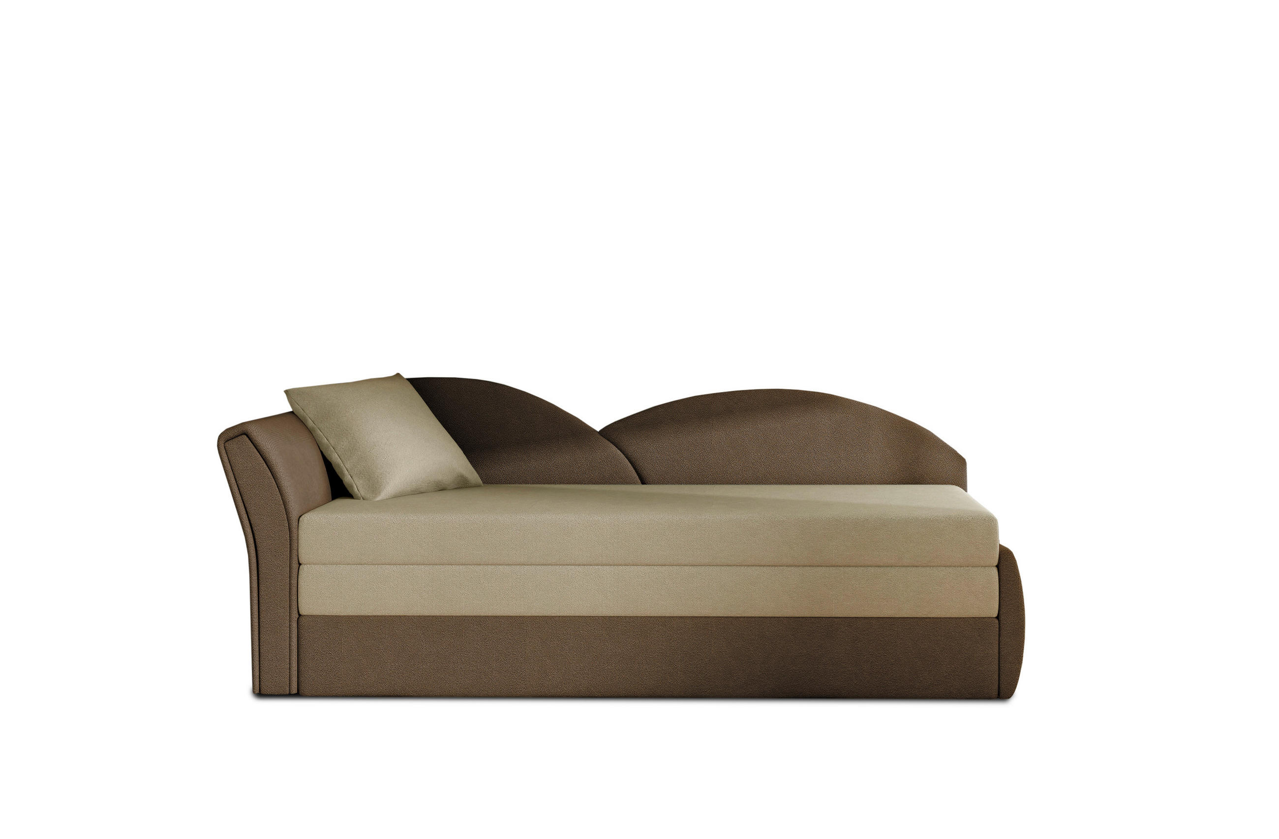 RÉCAMIERE Braun, Beige Samt  - Beige/Erlefarben, Design, Kunststoff/Textil (80/218cm) - MID.YOU
