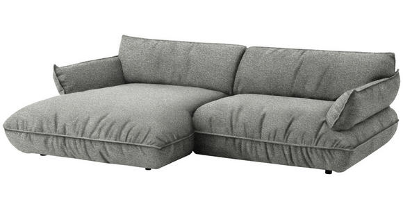 ECKSOFA  in Flachgewebe Grau  185/264 cm  - Schwarz/Grau, Design, Kunststoff/Textil (185/264cm) - Belluti