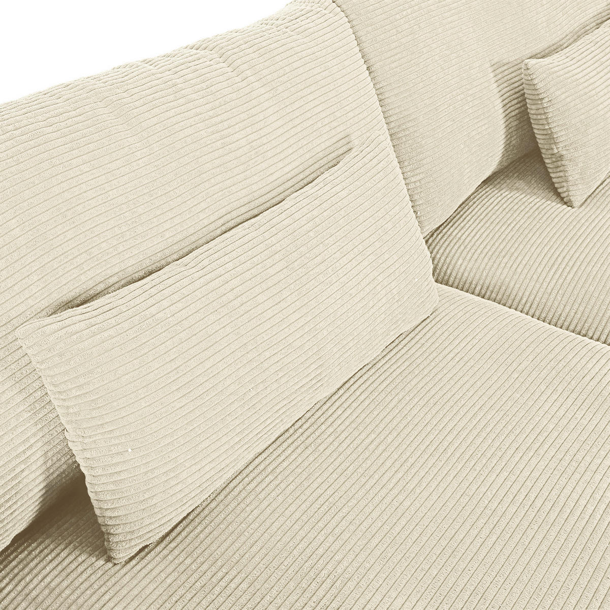BIGSOFA in Cord Naturfarben  - Schwarz/Naturfarben, Konventionell, Kunststoff/Textil (260/66/115cm) - MID.YOU