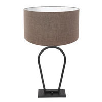 TISCHLEUCHTE - Schwarz/Braun, Trend, Textil/Metall (40/71/24cm)