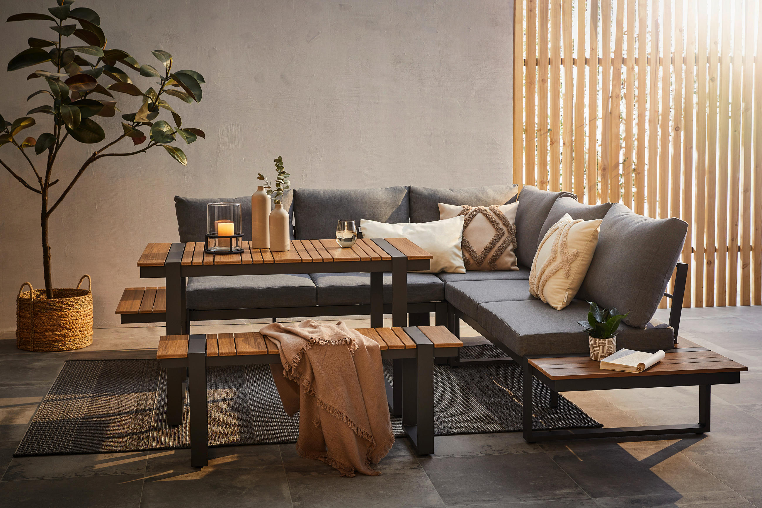 Ambia Garden ZAHRADNÍ JÍDELNÍ SET kov, plast, textil