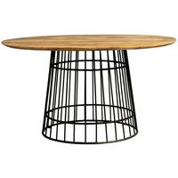 ESSTISCH in Holz, Metall 140/76/140 cm  - Schwarz/Naturfarben, MODERN, Holz/Metall (140/76/140cm) - Livetastic