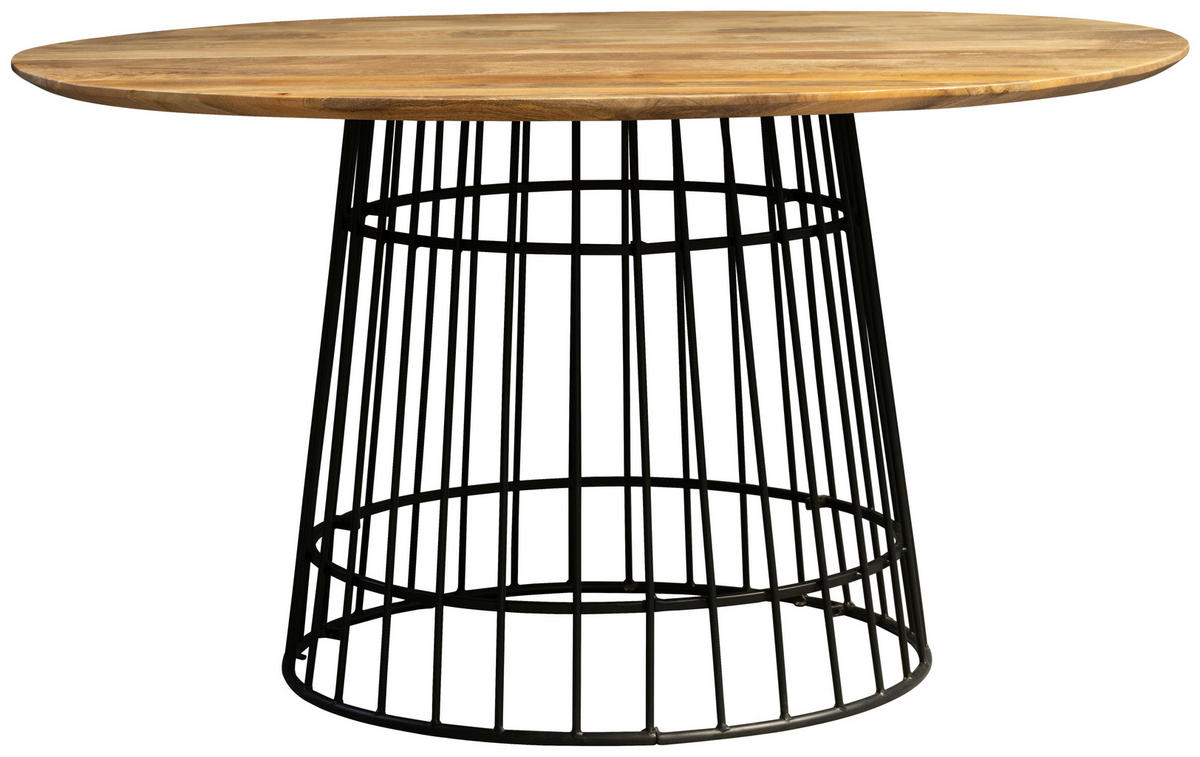 ESSTISCH in Holz, Metall 140/76/140 cm  - Schwarz/Naturfarben, MODERN, Holz/Metall (140/76/140cm) - Livetastic