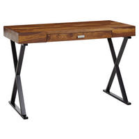 PSACÍ STŮL, barvy sheesham, 120/55/78 cm - barvy stříbra/černá, Moderní, kov/dřevo (120/55/78cm) - MID.YOU