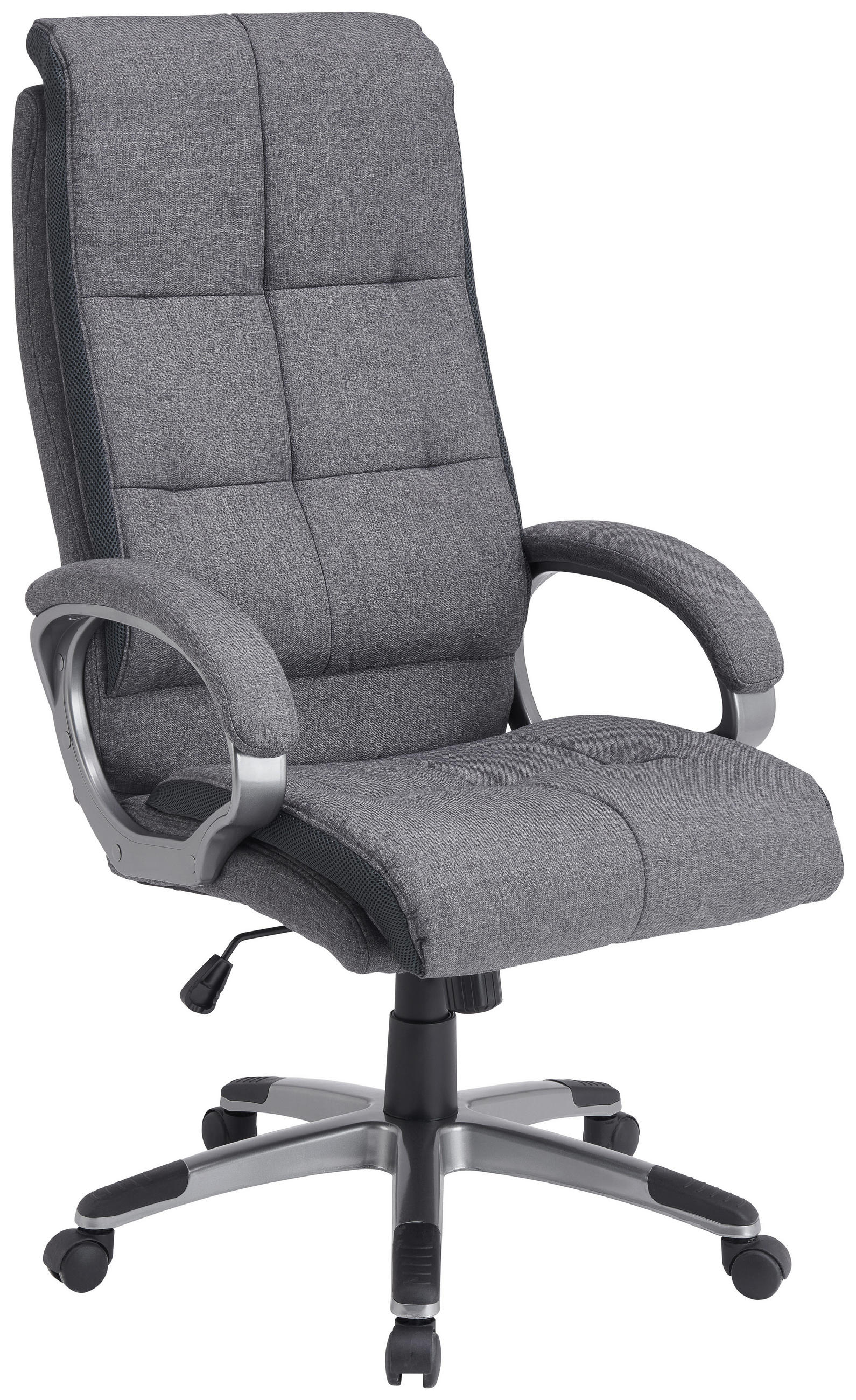 CHEFSESSEL in Webstoff Grau, Dunkelgrau - Dunkelgrau/Schwarz, KONVENTIONELL, Kunststoff/Textil (66/122-132/78cm) - Xora