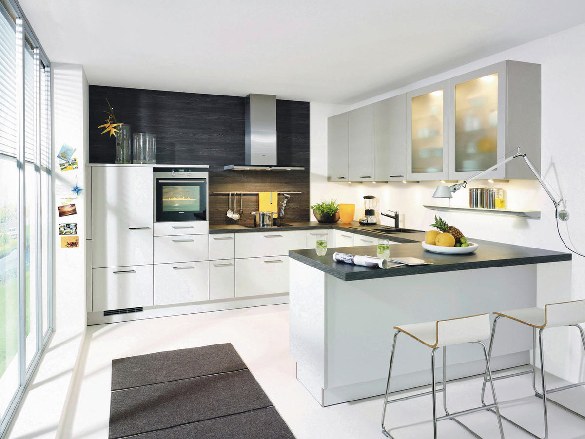 EINBAUKÜCHE SOFT LACK  - Weiß/Sahara, Design, Holzwerkstoff - Nolte Küchen