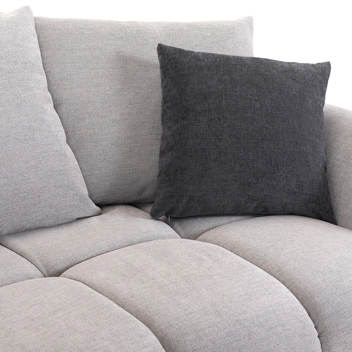 BIGSOFA in Flachgewebe Anthrazit, Beige  - Anthrazit/Beige, Konventionell, Holz/Textil (290/78/115cm) - Carryhome