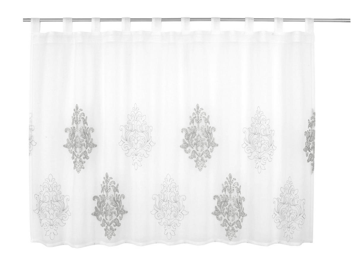 KURZGARDINE  140/80 cm  - Silberfarben/Weiß, Basics, Textil (140/80cm)