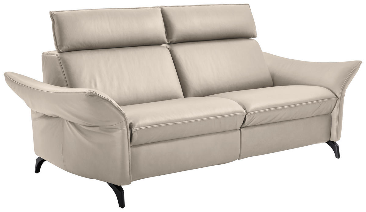 2,5-SITZER in Echtleder Creme  - Anthrazit/Creme, Design, Leder/Metall (194/94/95cm) - Himolla