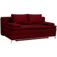 BOXSPRINGSOFA Centa in Webstoff Dunkelrot  - Chromfarben/Dunkelrot, Design, Textil/Metall (200/93/107cm) - Novel