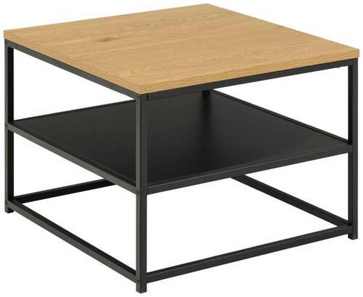 COUCHTISCH in Holzwerkstoff 55/55/42 cm  - Eichefarben/Schwarz, Trend, Holzwerkstoff/Metall (55/55/42cm) - MID.YOU