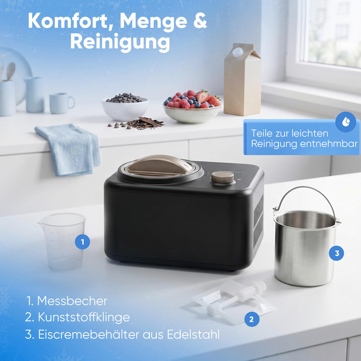 EISMASCHINE  - Schwarz, Trend, Kunststoff (31,5/21,0/23,5cm) - Clatronic