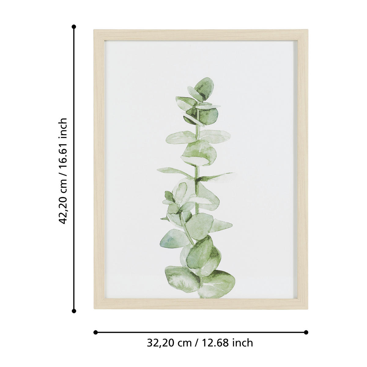 DRUCKGRAFIK - Eichefarben/Weiß, Trend, Glas/Papier (32,2/1,9/42,2cm) - Eglo
