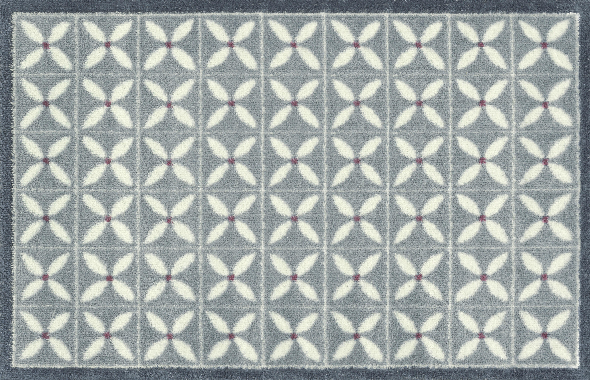 FLACHWEBETEPPICH 75/120 cm Flower Fields Grey Weiß, Hellgrau  - Hellgrau/Weiß, Design, Kunststoff/Textil (75/120cm) - wash+dry