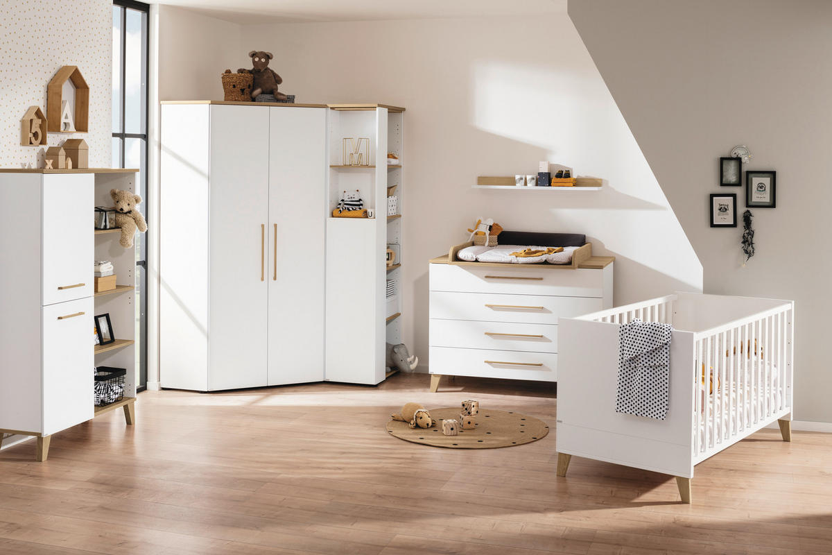 WICKELKOMMODE Oscar 123,5/95,0/55,9 cm  - Eichefarben/Weiß, Basics, Holz/Holzwerkstoff (123,5/95,0/55,9cm) - Paidi