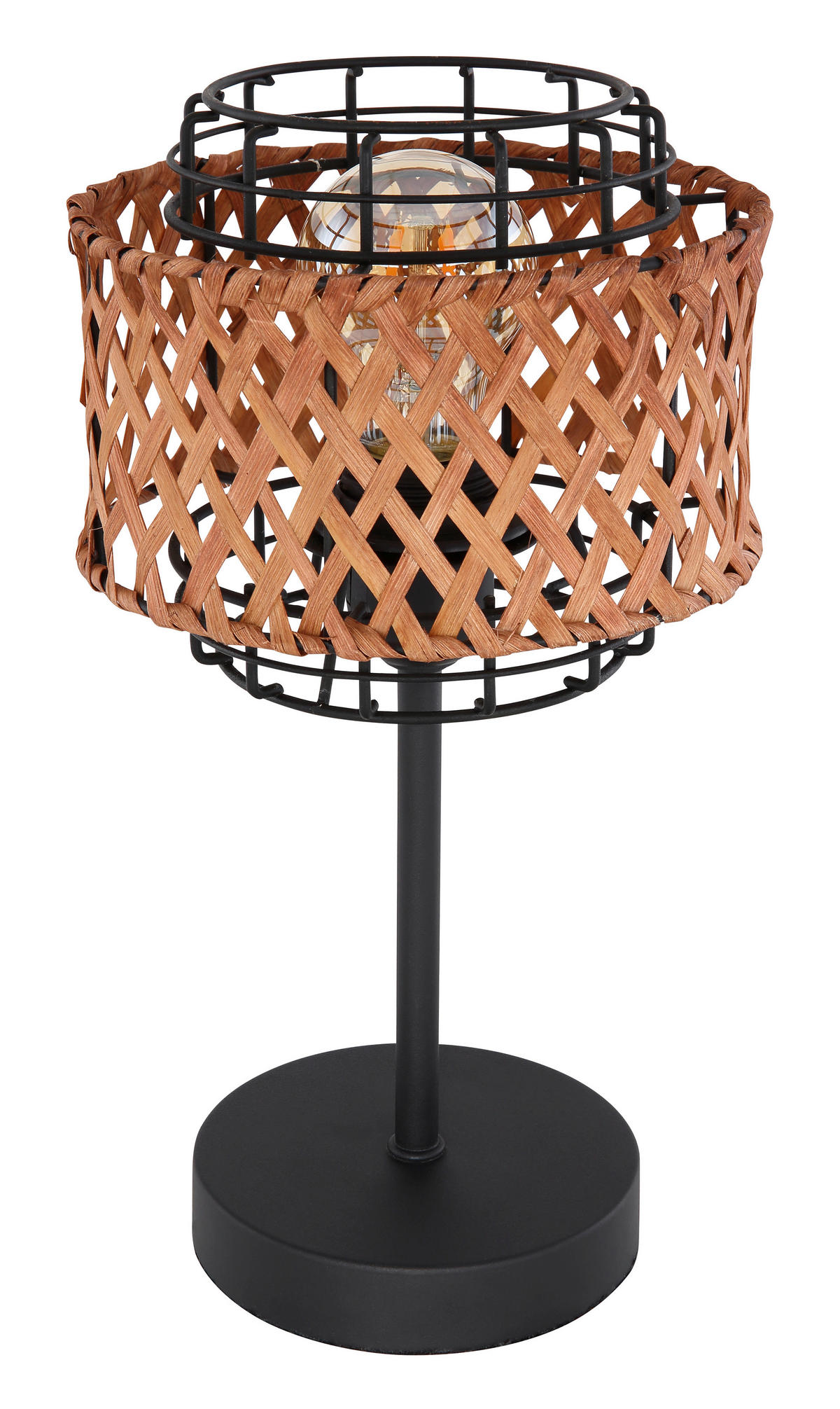 TISCHLEUCHTE 17/32 cm   - Dunkelbraun/Schwarz, Natur, Naturmaterialien/Metall (17/32cm) - Globo
