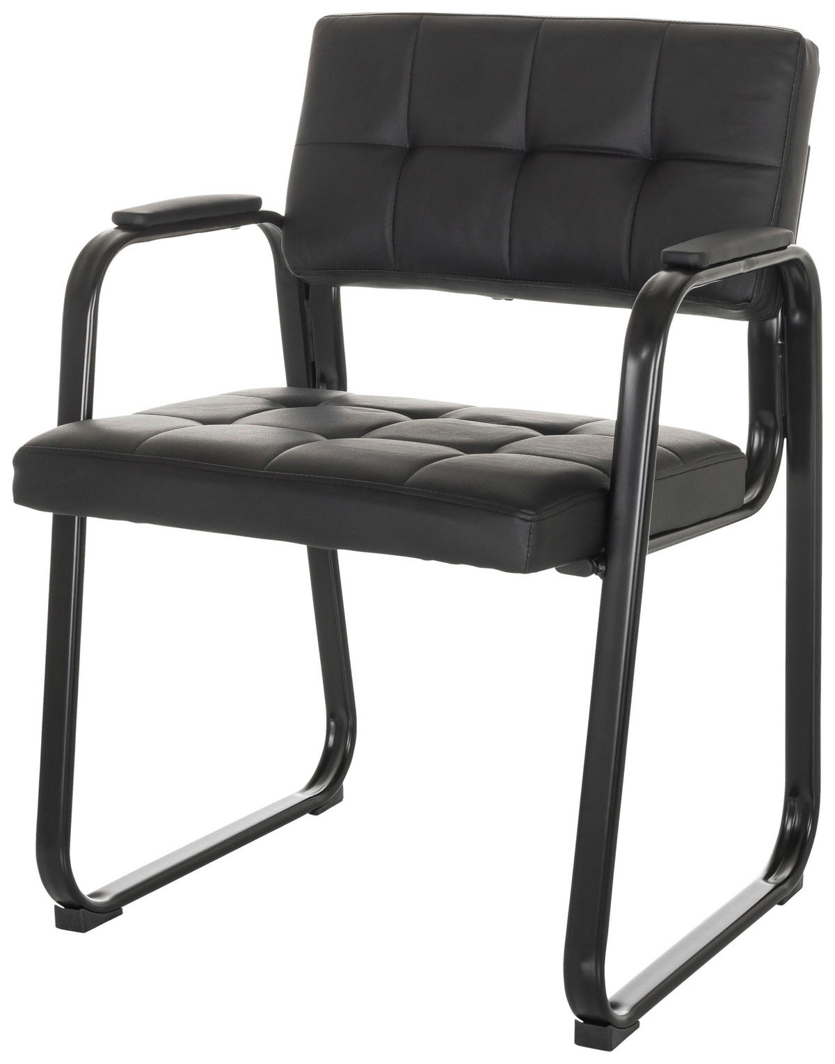 KONFERENČNI STOL tekstil črna  - črna, Basics, kovina/tekstil (58/79/55cm) - MID.YOU