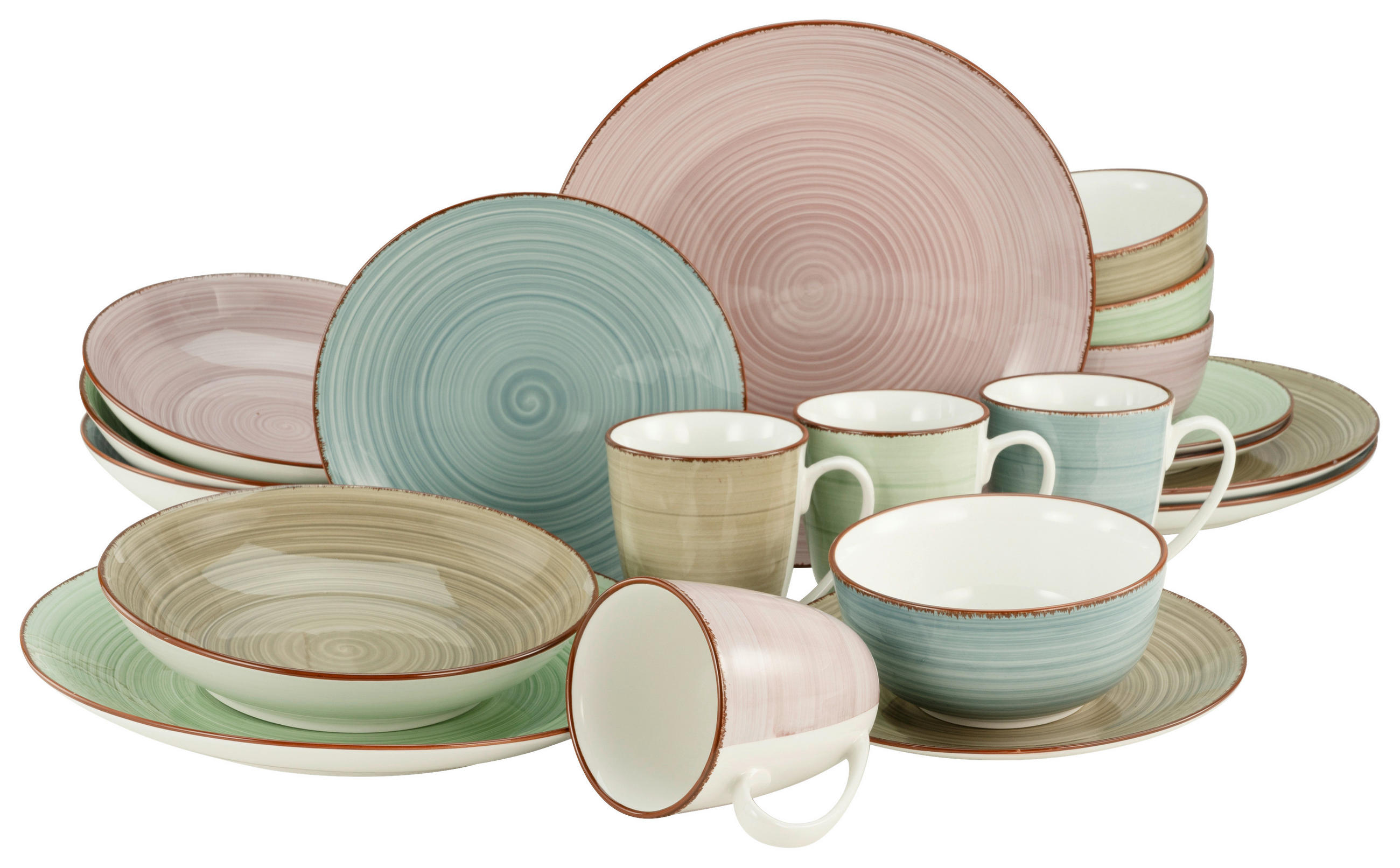 KOMPLETT SERVIS Samba multicolor 20 delar 4 personer  - multicolor, Klassisk, keramik - Creatable