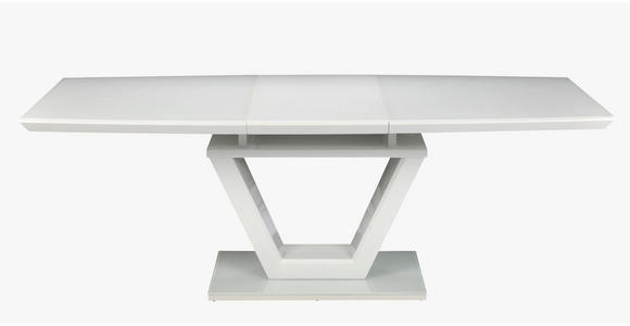 ESSTISCH in Glas, Holzwerkstoff 160-210/90/76 cm - Weiß Hochglanz/Weiß, Design, Glas/Holzwerkstoff (160-210/90/76cm) - Carryhome