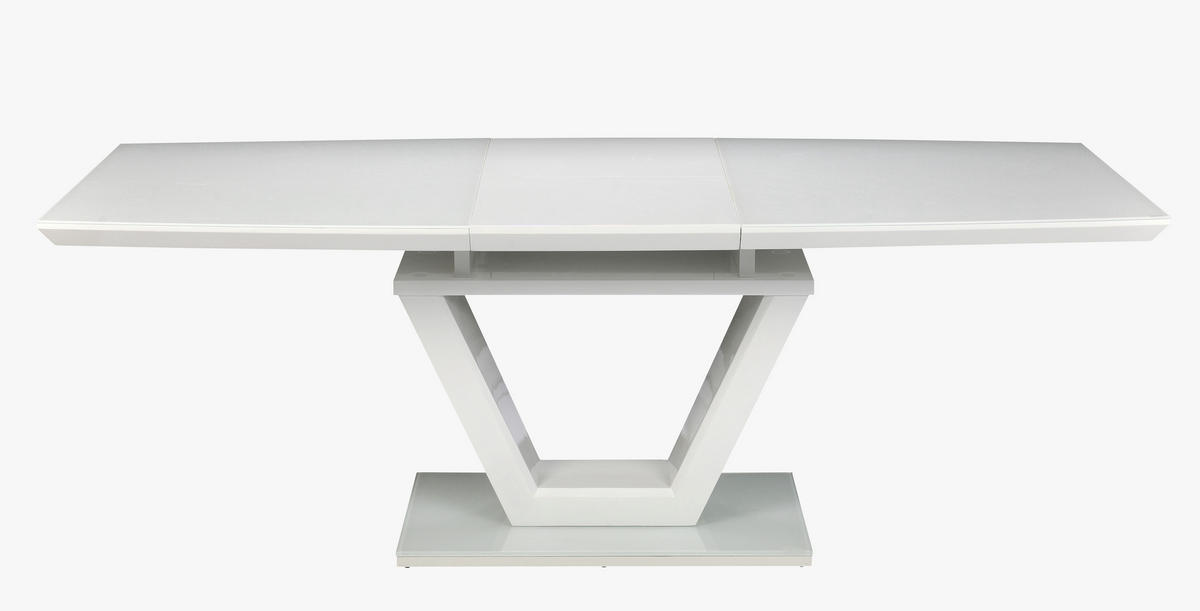 ÉTKEZŐASZTAL - fehér/magasfényű fehér, Design, faalapú anyag/Üveg (160-210/90/76cm) - Carryhome