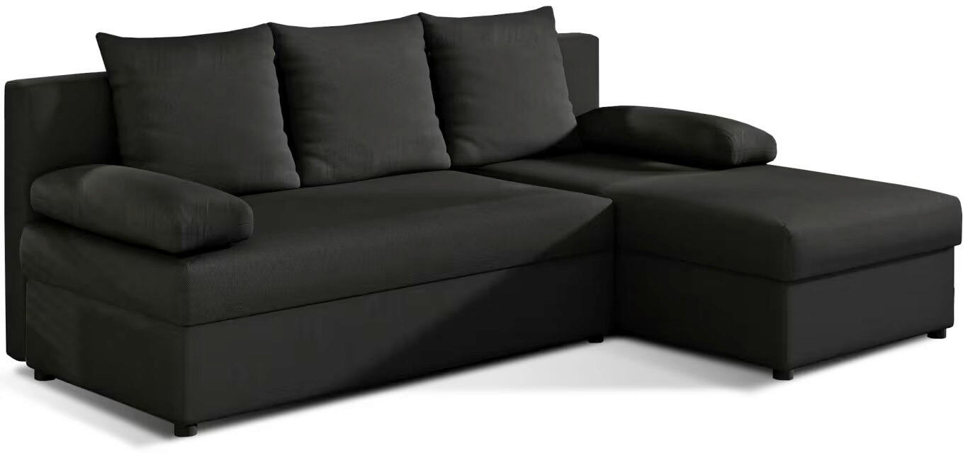 ECKSOFA in Webstoff Anthrazit  201/143 cm  - Anthrazit/Schwarz, Design, Kunststoff/Textil (201/143cm) - MID.YOU