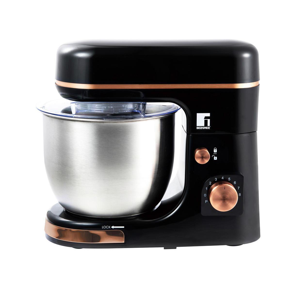 KÜCHENMASCHINE COPPER  - Silberfarben/Schwarz, Basics, Kunststoff/Metall (38,8/24,6/32,5cm) - BERGNER