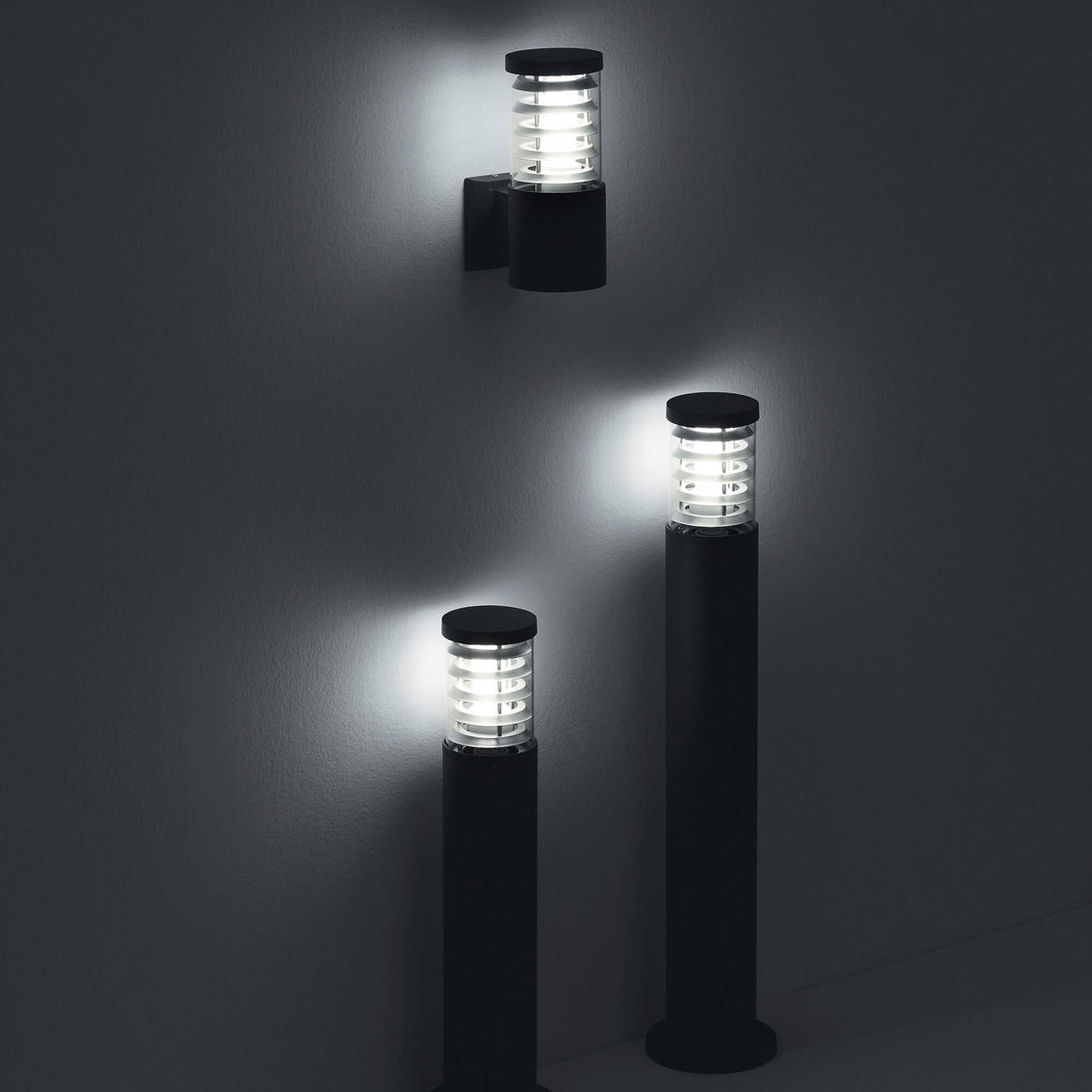 AUßENLEUCHTE 15,5/60,5 cm   - Anthrazit, Design, Glas/Metall (15,5/60,5cm) - Ideal Lux