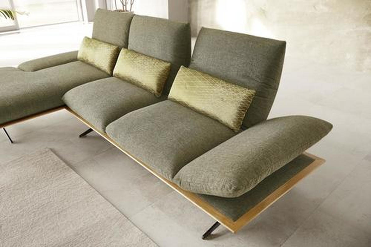 ECKSOFA in Flachgewebe Grün  - Schwarz/Grün, Design, Holz/Textil (159/314cm) - Dieter Knoll