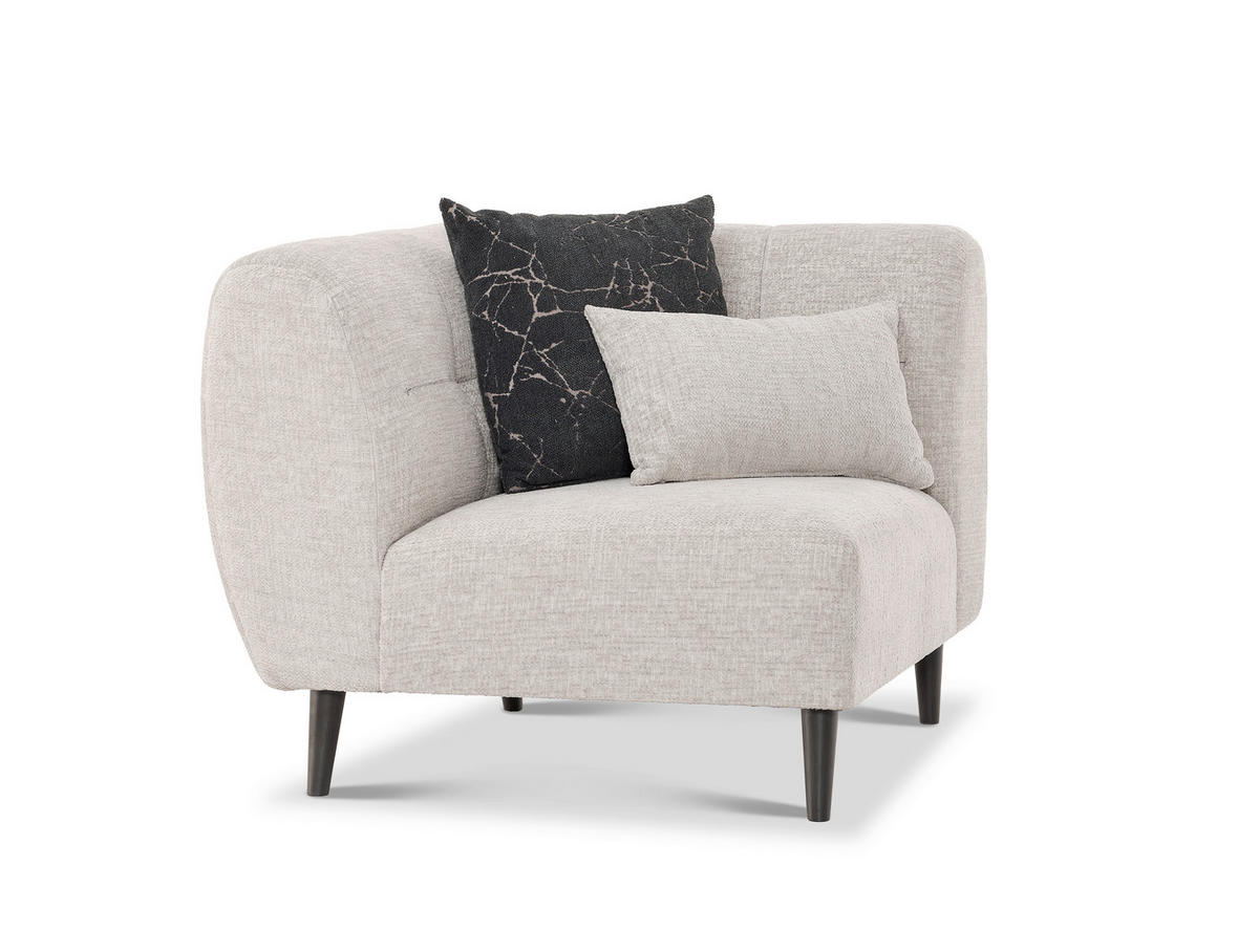 ECKSOFA in Bouclé Hellgrau  218/286 cm  - Anthrazit/Hellgrau, Design, Holz/Textil (218/286cm) - Livetastic