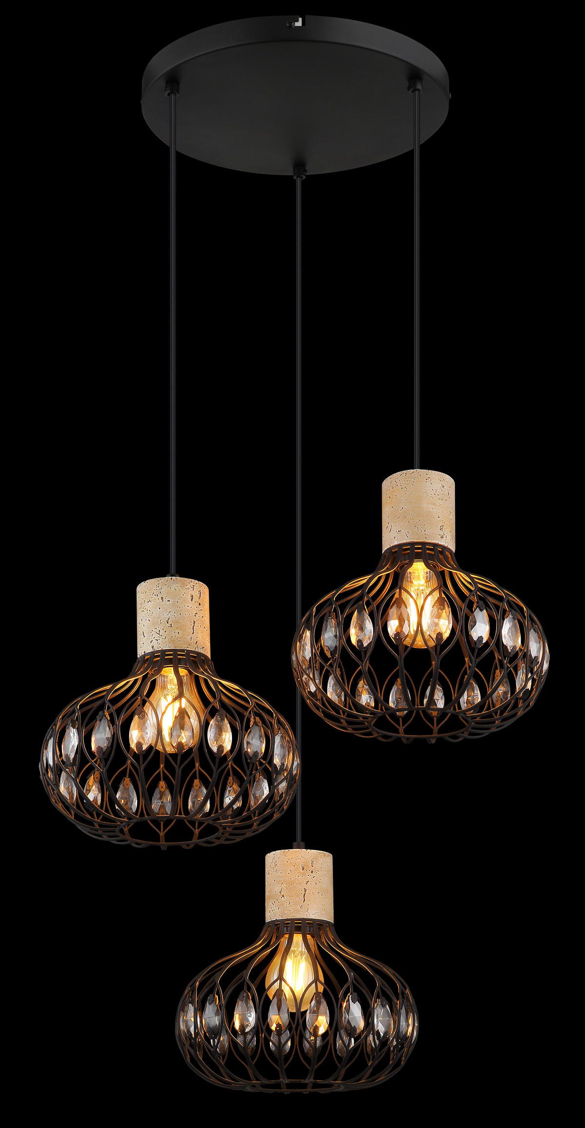 HÄNGLAMPA DORTHY 47/150 cm  - klar/grå, Basics, metall/glas (47/150cm) - Globo