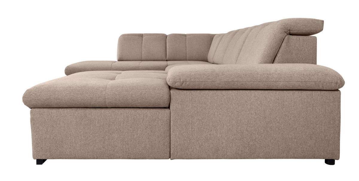 WOHNLANDSCHAFT Hellbraun  - Hellbraun/Grau, Design, Textil/Metall (215/328/173cm) - MID.YOU