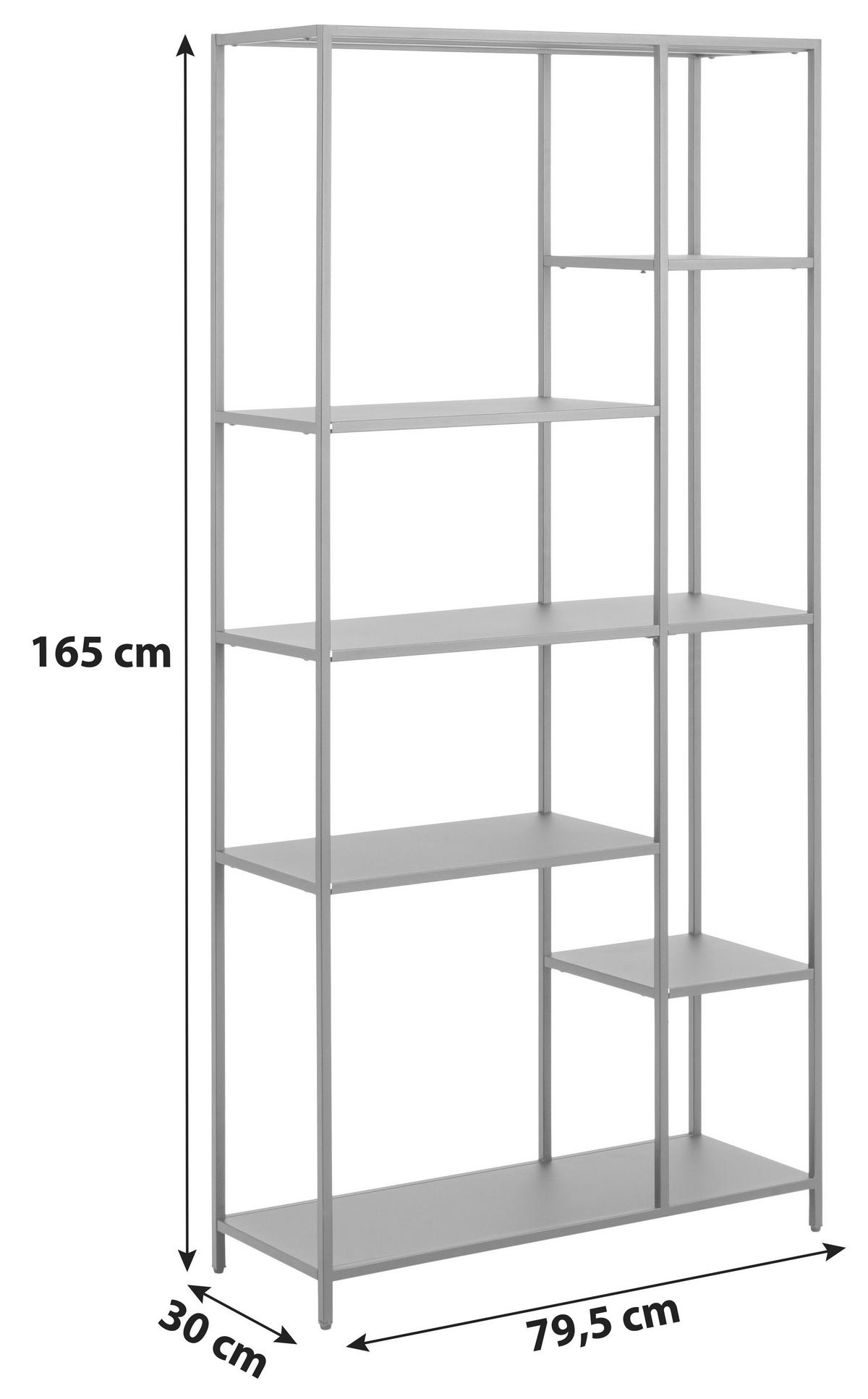 REGALELEMENT  79,5/165/30 cm Schwarz  - Schwarz, Konventionell, Metall (79,5/165/30cm) - MID.YOU