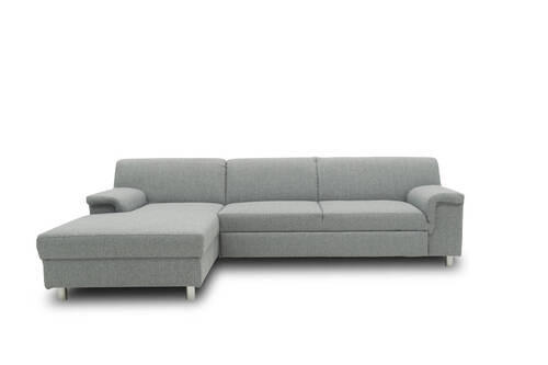 ECKSOFA Silberfarben Webstoff  - Chromfarben/Silberfarben, KONVENTIONELL, Textil/Metall (150/251cm) - MID.YOU
