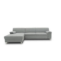 ECKSOFA Silberfarben Webstoff  - Chromfarben/Silberfarben, KONVENTIONELL, Textil/Metall (150/251cm) - MID.YOU