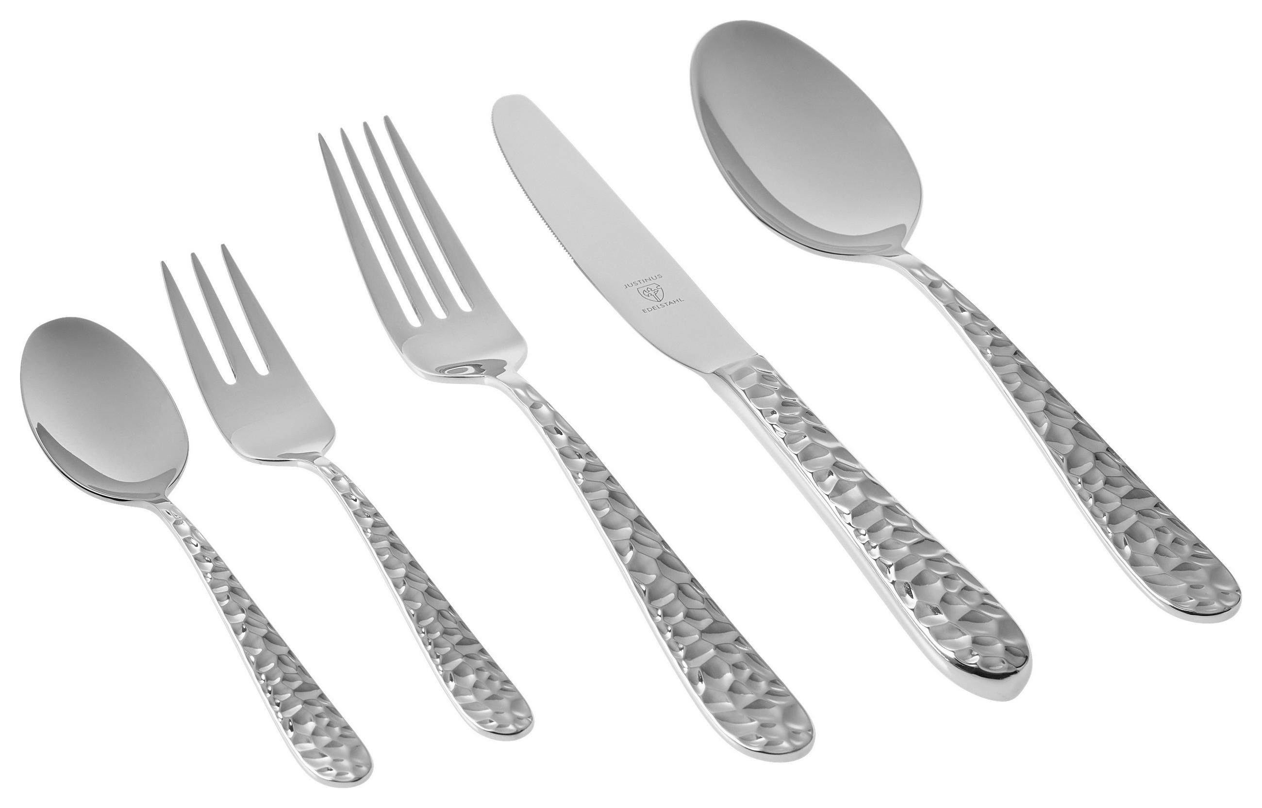 SADA PRÍBOROV ušľachtilá oceľ, 30-dielne - farba ušľachtilej ocele, Basics, kov (43/25/5cm) - Justinus