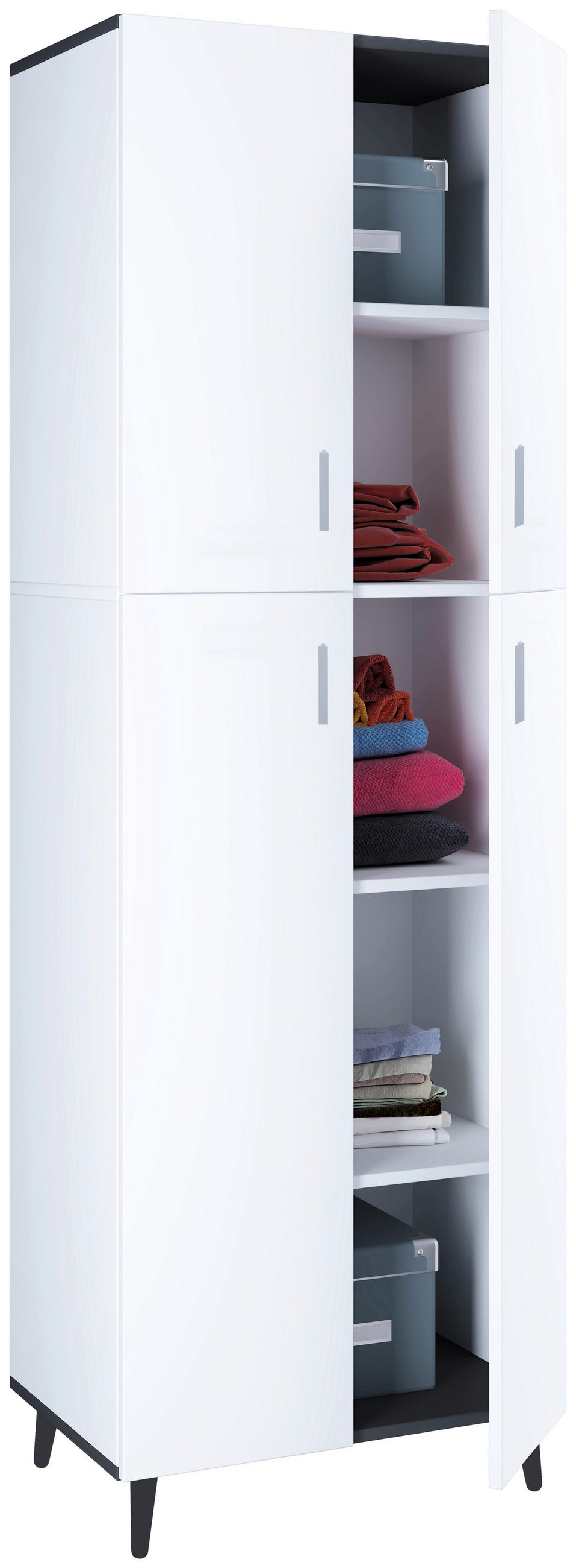 MEHRZWECKSCHRANK 60/184/33 cm  in Anthrazit, Weiß  - Anthrazit/Weiß, Design, Holzwerkstoff (60/184/33cm) - MID.YOU