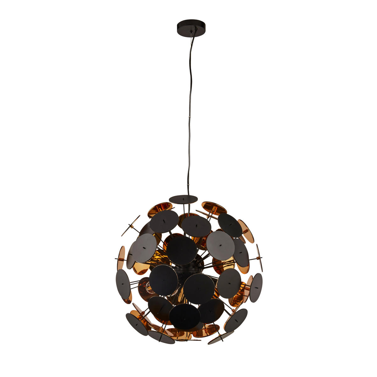 FÜGGŐLÁMPA 54/135 cm  - fekete/aranyszínű, Design, fém (54/135cm)