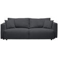 SCHLAFSOFA in Cord Dunkelgrau  - Dunkelgrau/Schwarz, Design, Kunststoff/Textil (250/92/105cm) - Carryhome