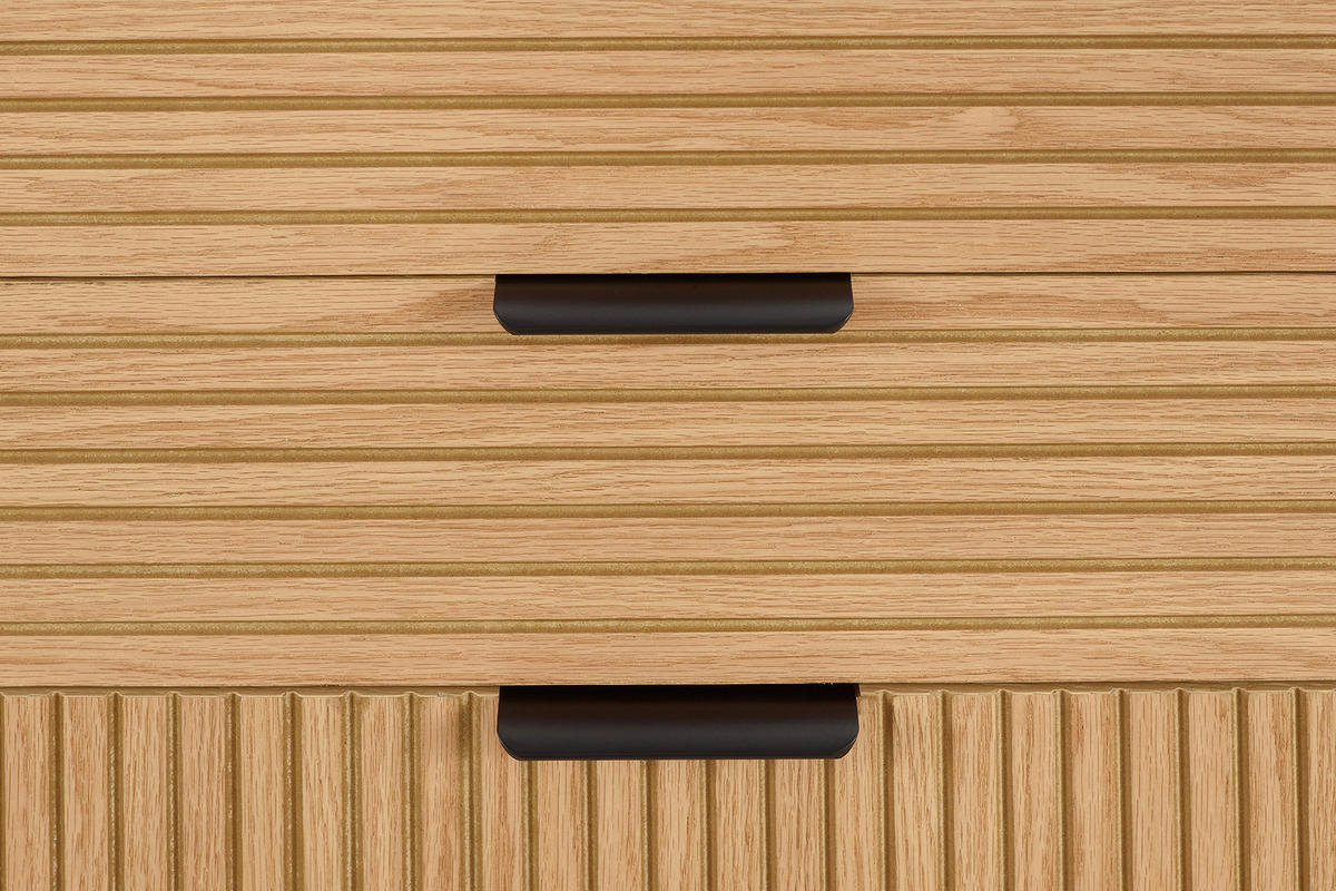 KOMMODE  in 120/80/40 cm  - Eichefarben/Schwarz, Design, Holz/Holzwerkstoff (120/80/40cm) - Livetastic