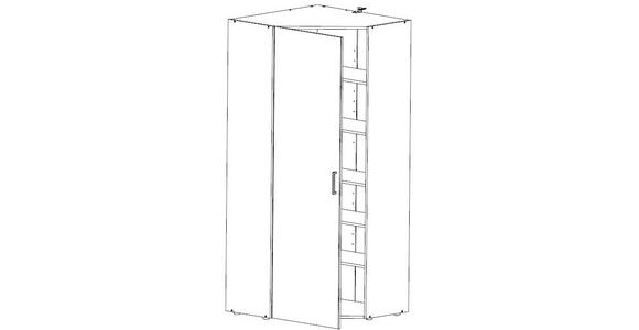 ECKSCHRANK 80/185/80 cm Eichefarben  - Eichefarben/Alufarben, KONVENTIONELL, Holzwerkstoff/Kunststoff (80/185/80cm) - Xora