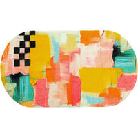 FUSSMATTE 50/90 cm Paintshape  - Gelb, Trend, Kunststoff/Textil (50/90cm) - wash+dry