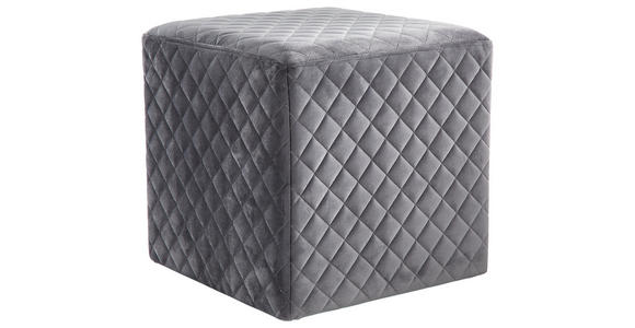 HOCKER Samt Grau - Grau, LIFESTYLE, Textil (38/38/38cm) - Ambia Home
