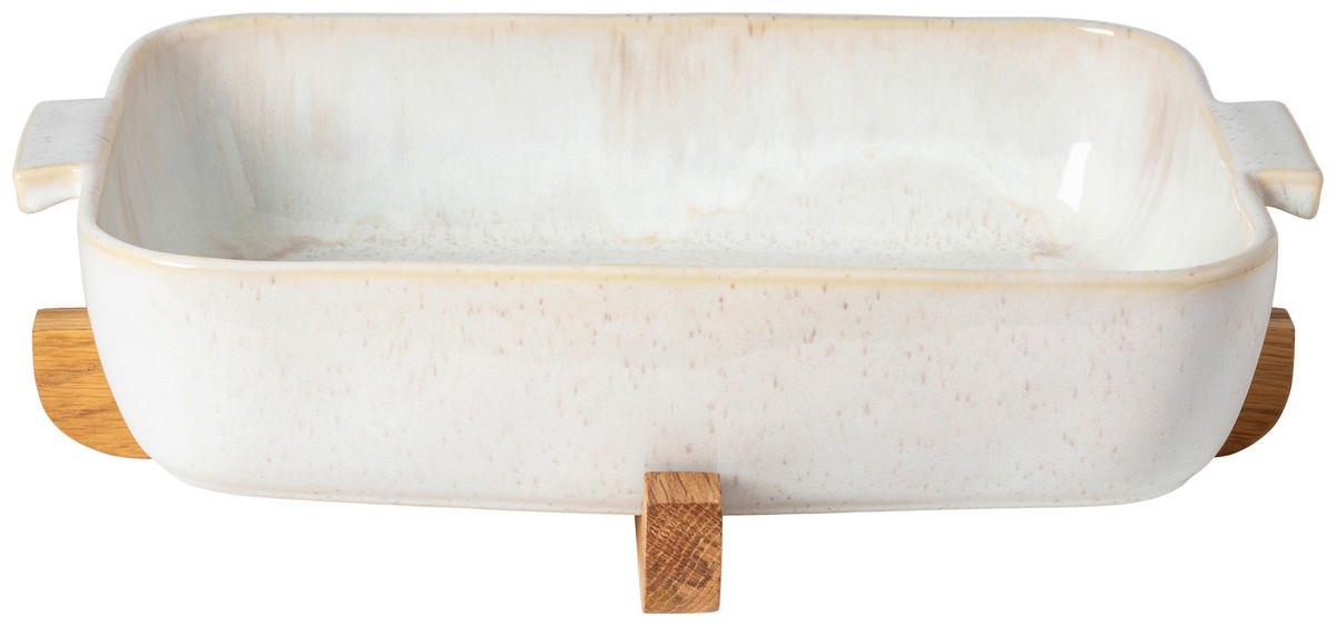AUFLAUFFORM Holz, Keramik Feinsteinzeug  - Eichefarben/Beige, Basics, Holz/Keramik (40/30/12,6cm) - Costa Nova