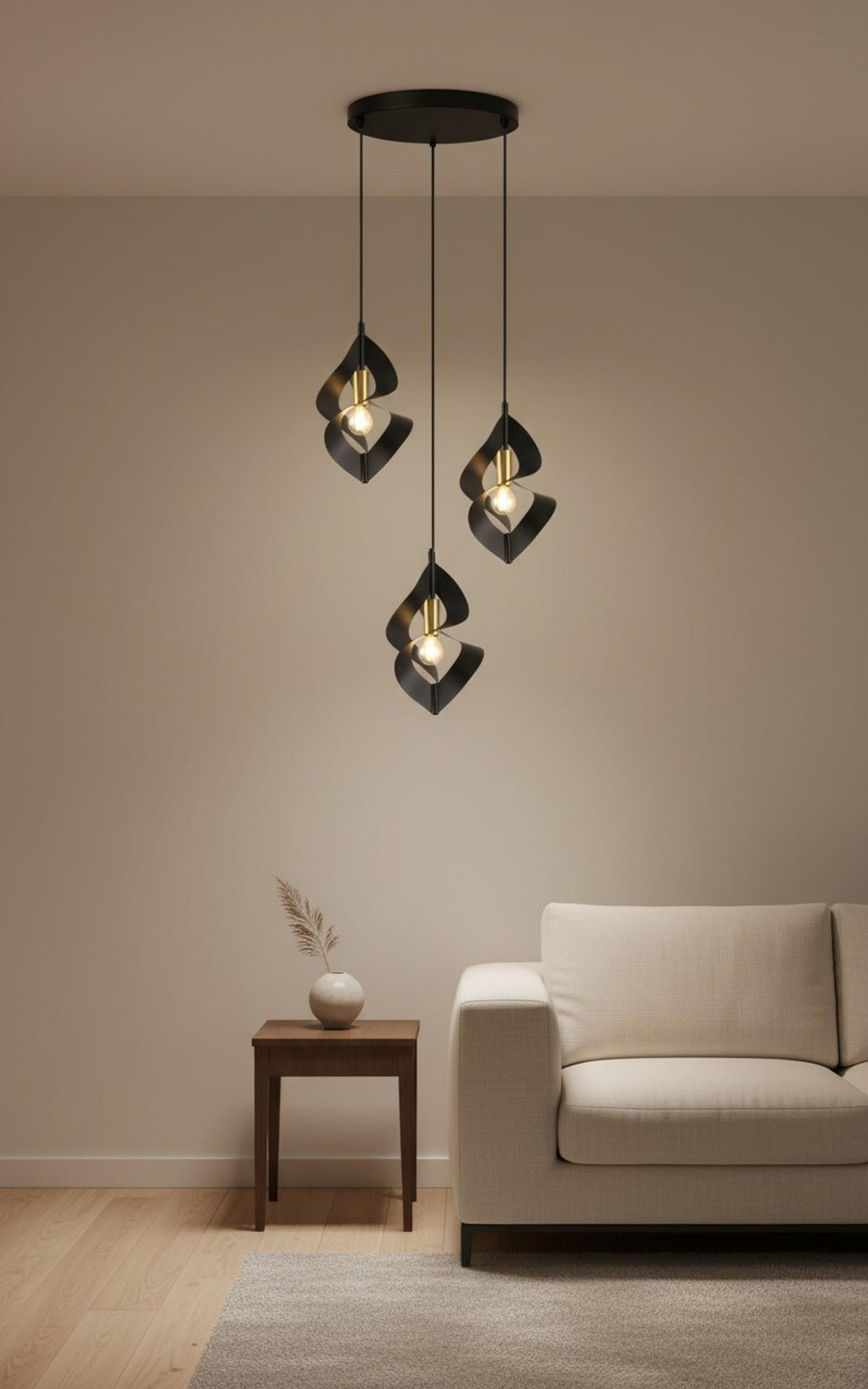 HÄNGELEUCHTE 41/120 cm   - Goldfarben/Schwarz, Design, Metall (41/120cm) - Collet's Monde