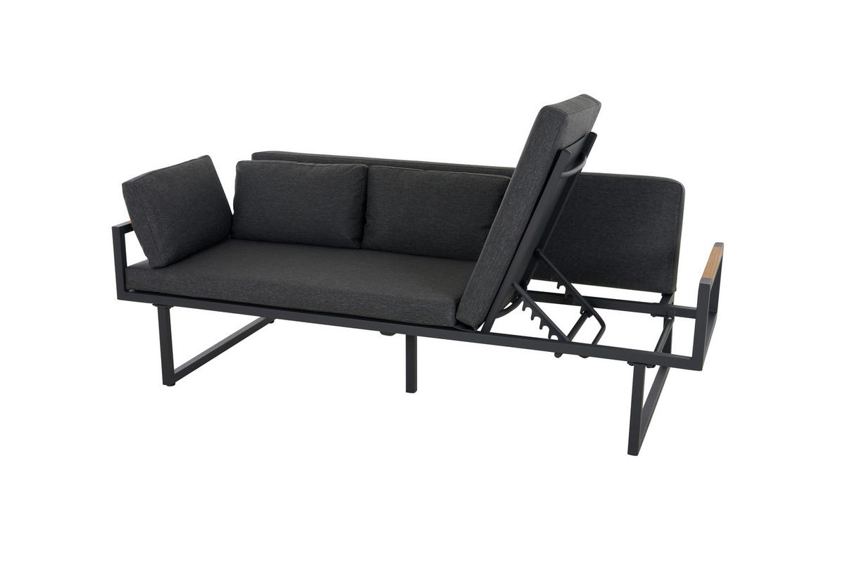 LOUNGESOFA  - Anthrazit, Basics, Holz/Textil (219/81/91cm) - Siena Garden