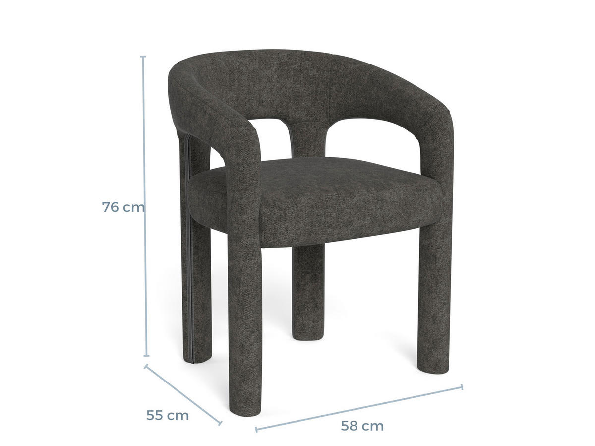 ARMLEHNSTUHL     - Dunkelgrau, Modern, Kunststoff (58/76/55cm) - MID.YOU